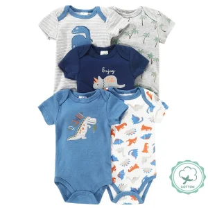 5pcs Baby Boy Triangle Rompers for Outdoor