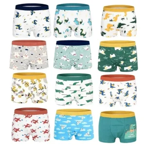 Boys Cotton Underwears 12 Pack, Soft Boxer Briefs