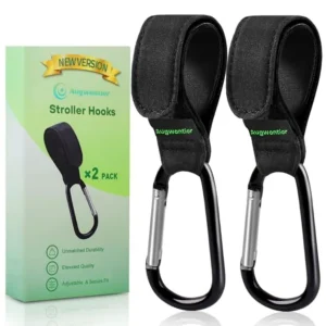 Stroller Hooks for Bags, 2 Pack Non-Slip Stroller Clips