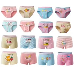 16 Pack Girls Briefs, Cute Bear Print Girls Underwears,