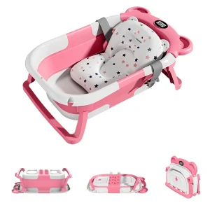 Portable Travel Bathtub w Drain Hole(0-36 Months)