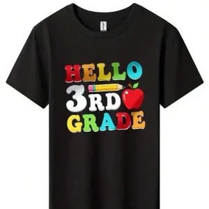 Boy's/Girls 'Hello 3rd Grade Cotton Graphic Tees