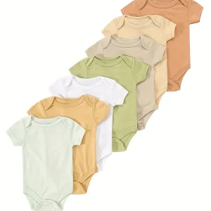 7pcs Set Newborn Infant Romper, 0-9 Months Baby