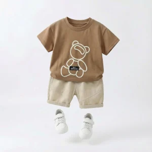 Baby Boys 2PCS Cotton Outfit Cute Bear Print