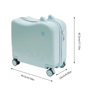 18" Sky Blue Kids Ride-On Suitcase